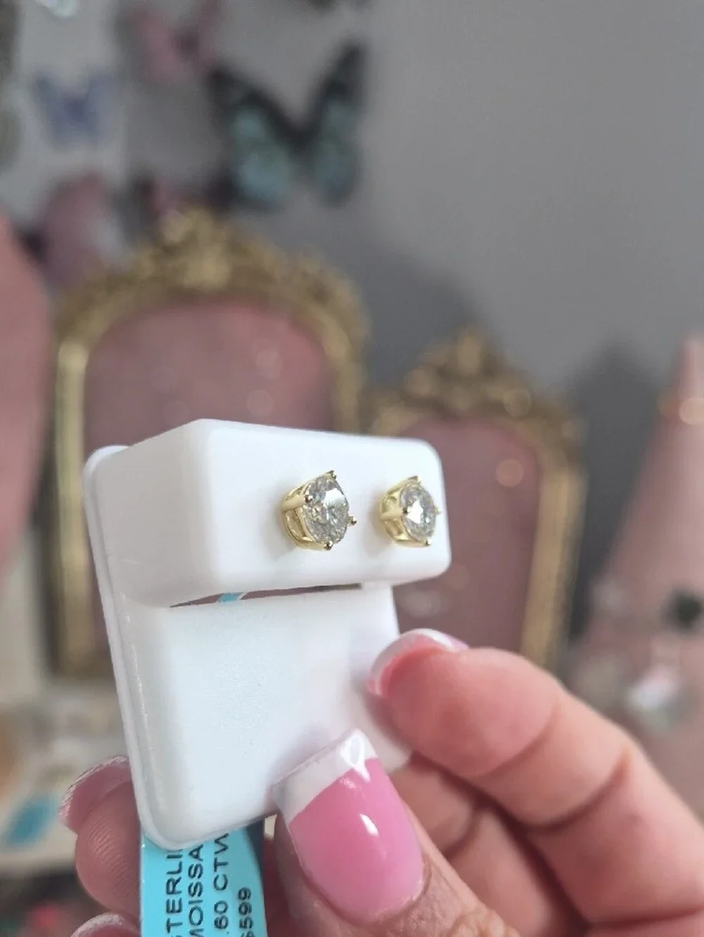 925 Moissanite Earrings 1.60ct - Picture 2 of 3